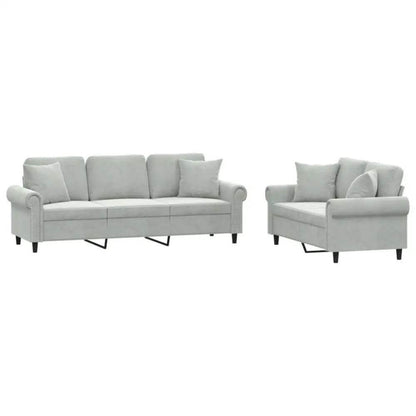 vidaXL Sofa Set Light Grey - Estalios