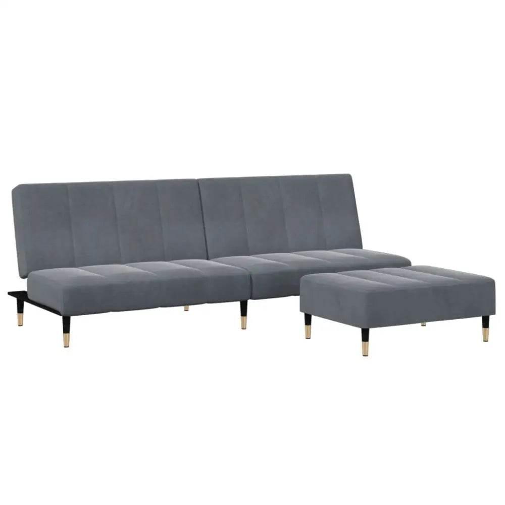 vidaXL Sofa Bed Dark Grey Velvet (100% polyester), wood, metal Compact - Estalios