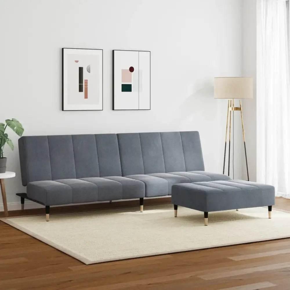 vidaXL Sofa Bed Dark Grey Velvet (100% polyester), wood, metal Compact - Estalios