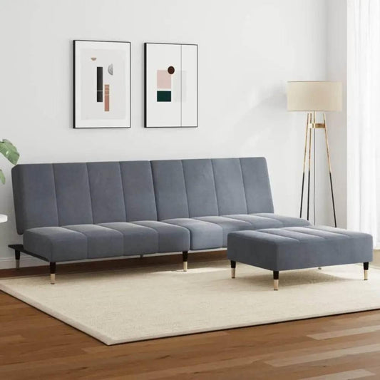vidaXL Sofa Bed Dark Grey Velvet (100% polyester), wood, metal Compact - Estalios