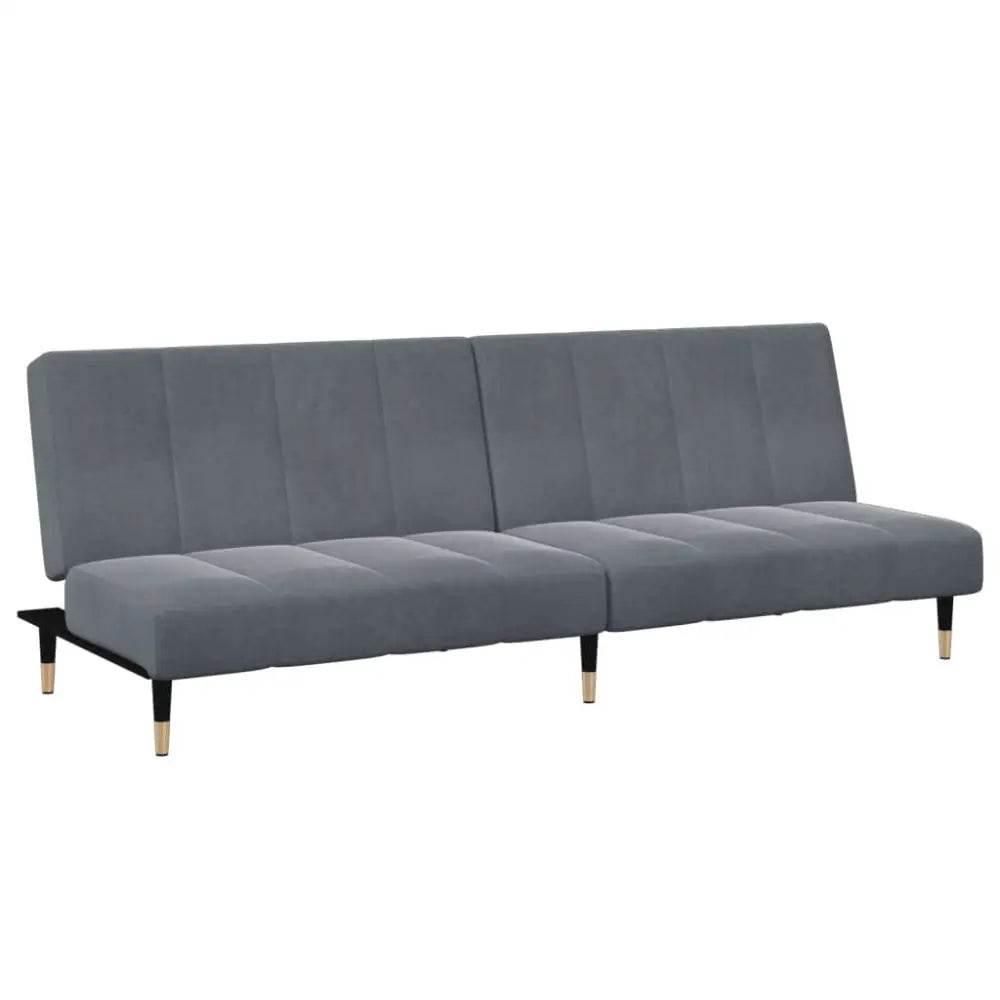 vidaXL Sofa Bed Dark Grey Velvet (100% polyester), wood, metal Compact - Estalios