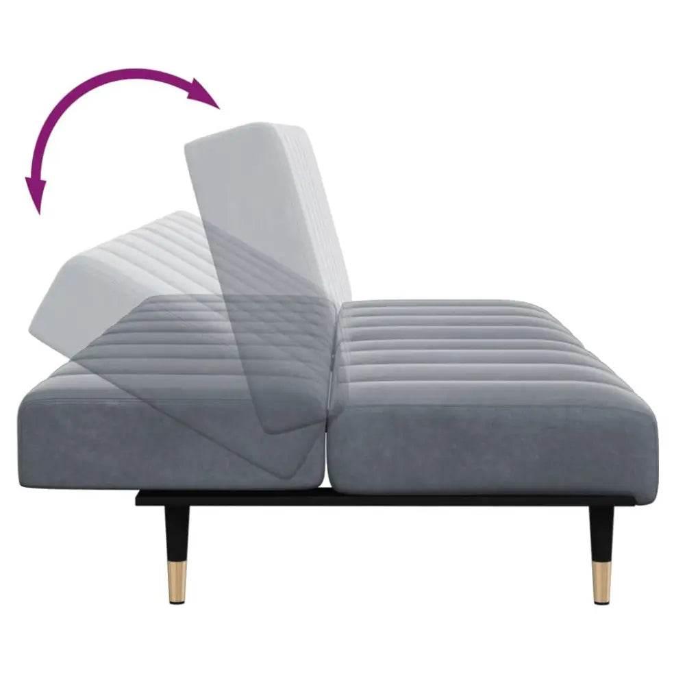 vidaXL Sofa Bed Dark Grey Velvet (100% polyester), wood, metal Compact - Estalios