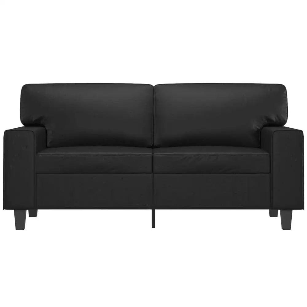 vidaXL 2-seater Sofa Black Faux leather 2-Seater Durable 2-Seater Sofa - Estalios