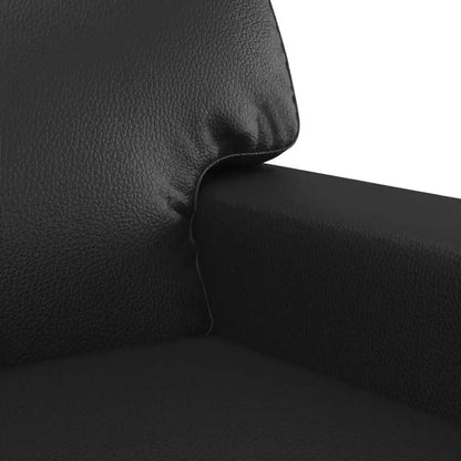 vidaXL 2-seater Sofa Black Faux leather 2-Seater Durable 2-Seater Sofa - Estalios
