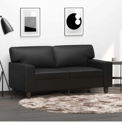 vidaXL 2-seater Sofa Black Faux leather 2-Seater Durable 2-Seater Sofa - Estalios