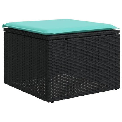 vidaXL Patio Sofa Set Black PE rattan Medium Adjustable Feet - Estalios
