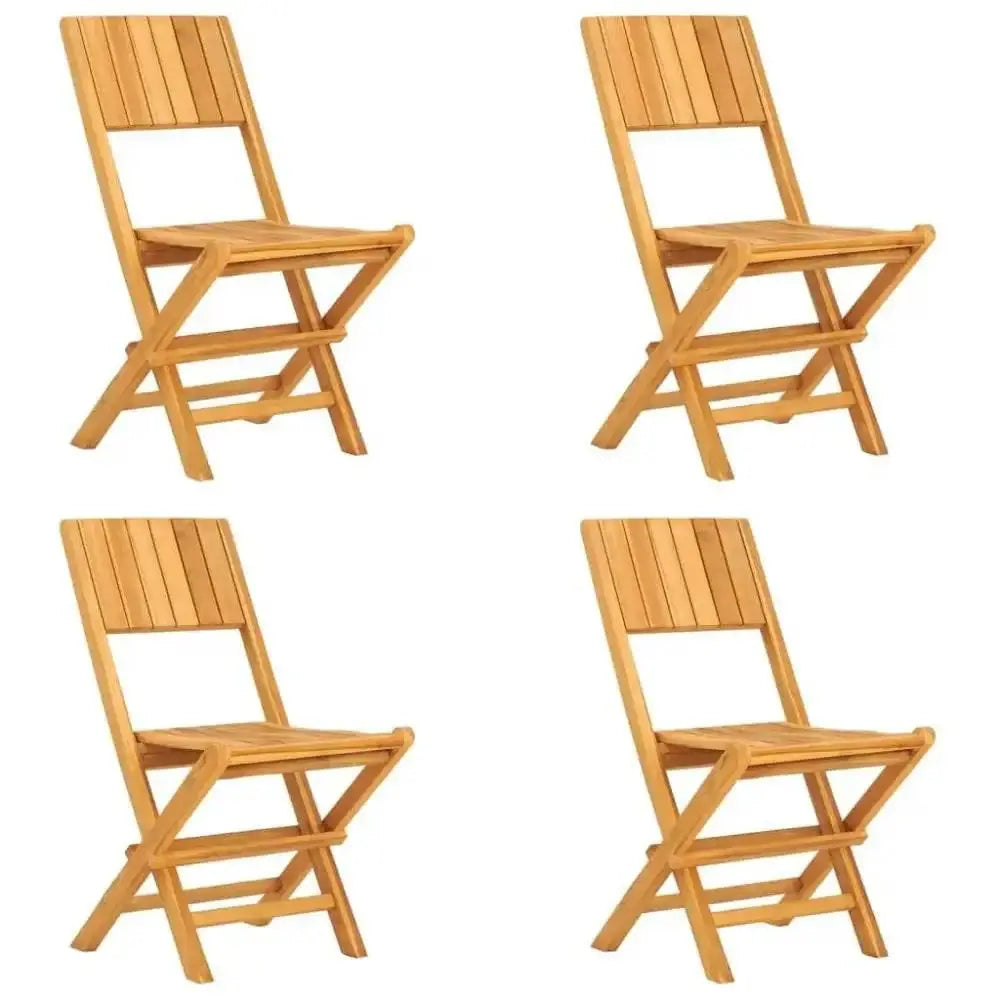 Solid Teak Garden Dining Set with Foldable Chairs for Outdoor Dining Enthusiasts