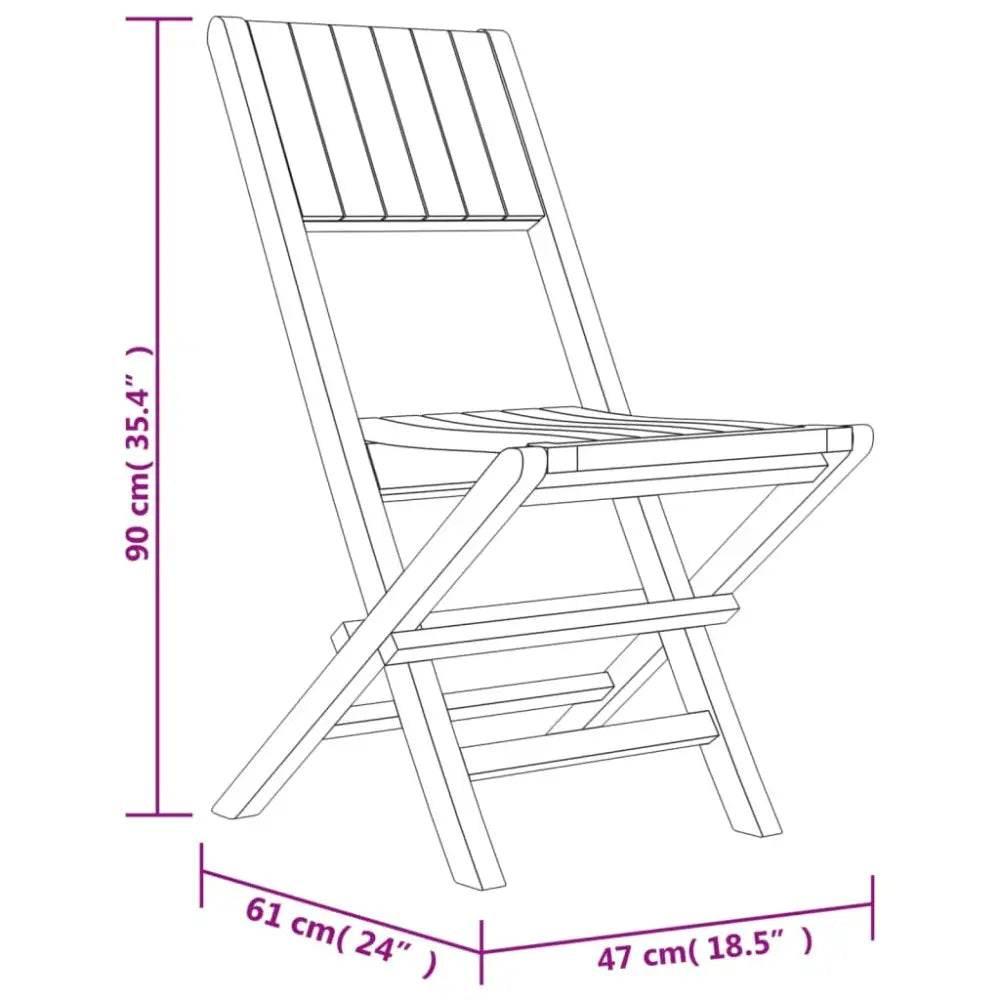vidaXL Garden Dining Set Teak Brown Solid Teak Wood Standard Foldable - Estalios