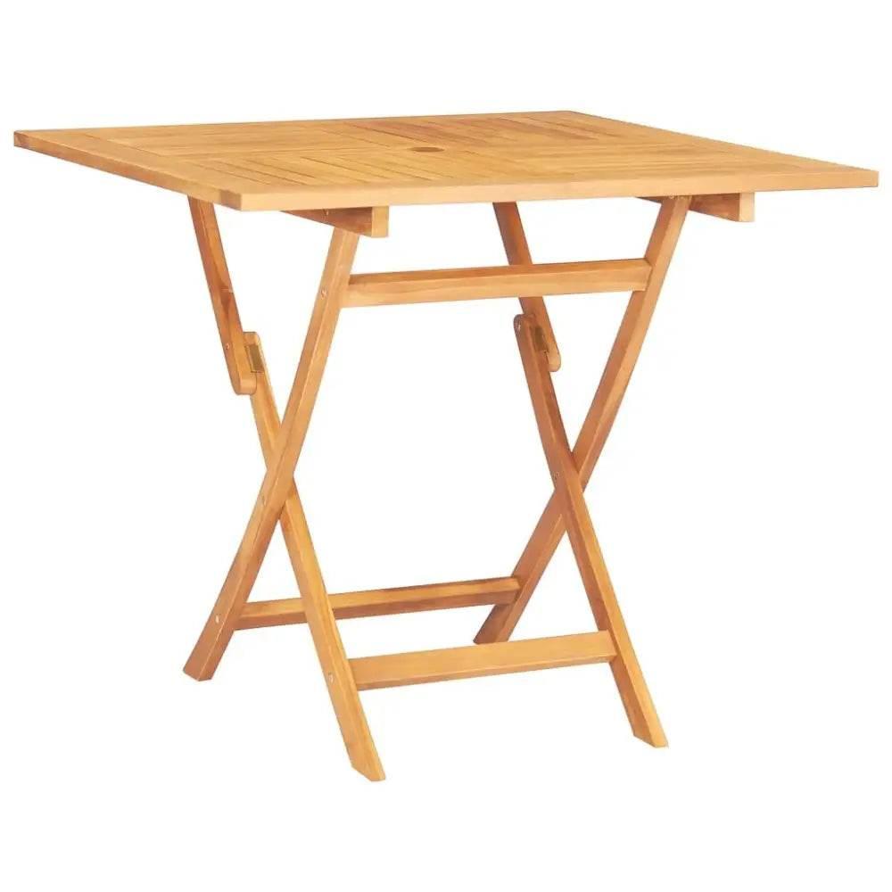 vidaXL Garden Dining Set Teak Brown Solid Teak Wood Standard Foldable - Estalios