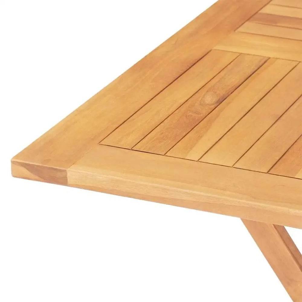 vidaXL Garden Dining Set Teak Brown Solid Teak Wood Standard Foldable - Estalios