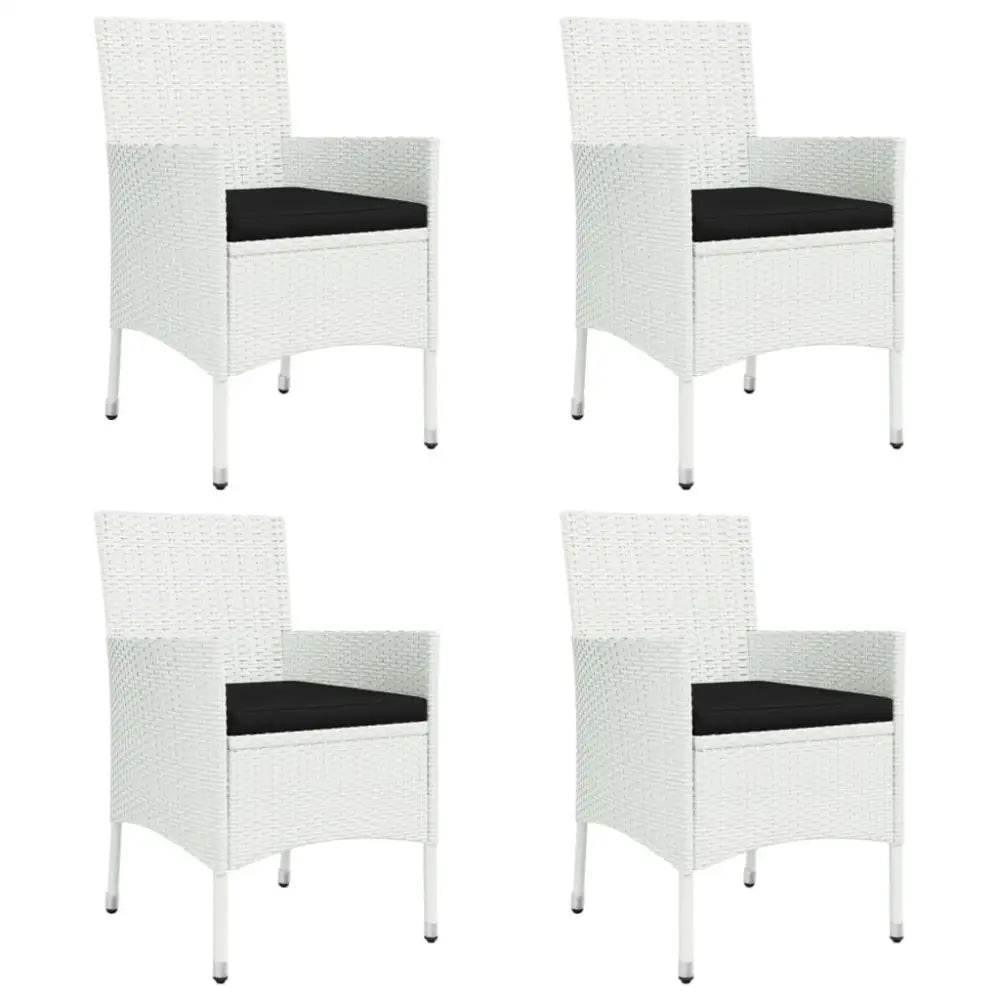 vidaXL Patio Dining Set Set of 4 White, Black - Estalios