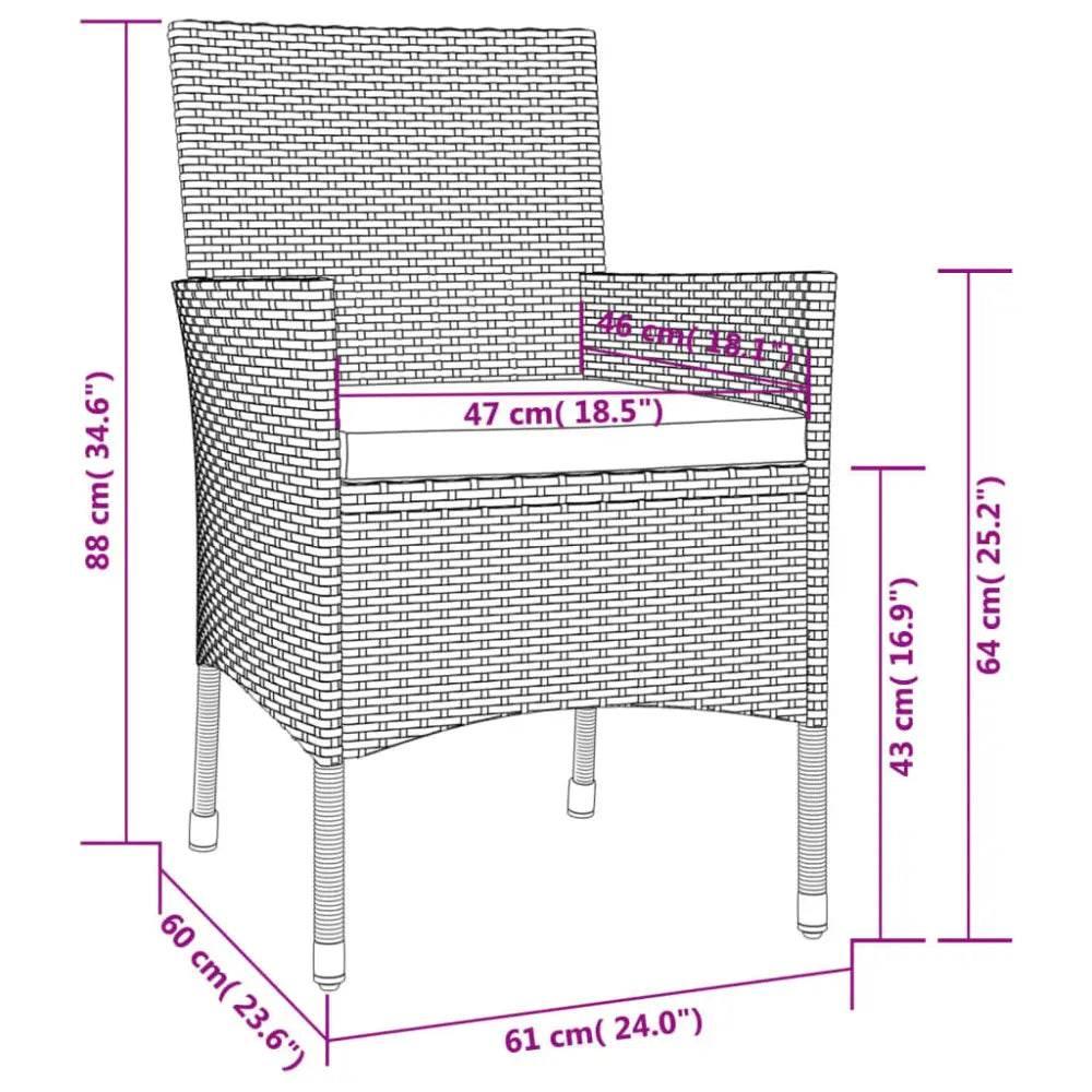 vidaXL Patio Dining Set Set of 4 White, Black - Estalios