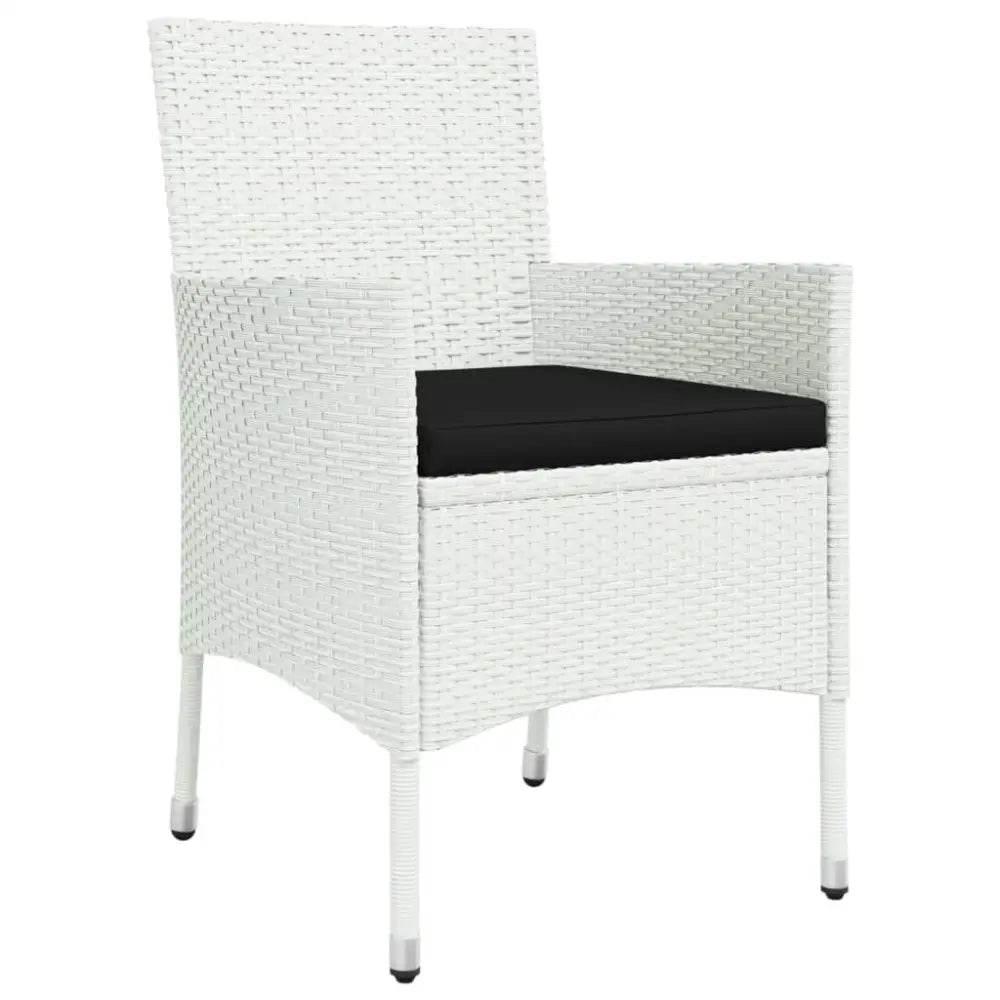 vidaXL Patio Dining Set Set of 4 White, Black - Estalios