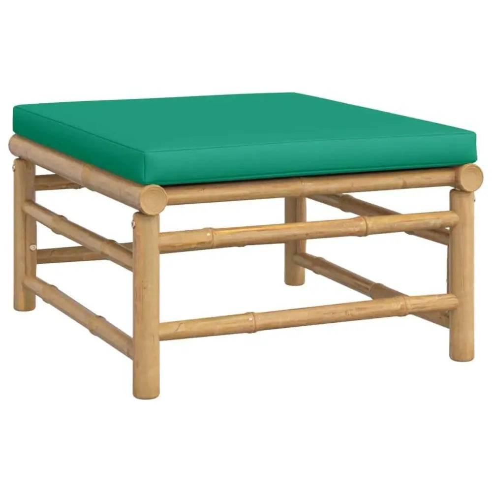 vidaXL Garden Lounge Set Natural Bamboo, Green Bamboo, Polyester Medium - Estalios