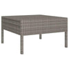vidaXL Garden Lounge Set Grey PE Rattan Large Adjustable Armrests - Estalios