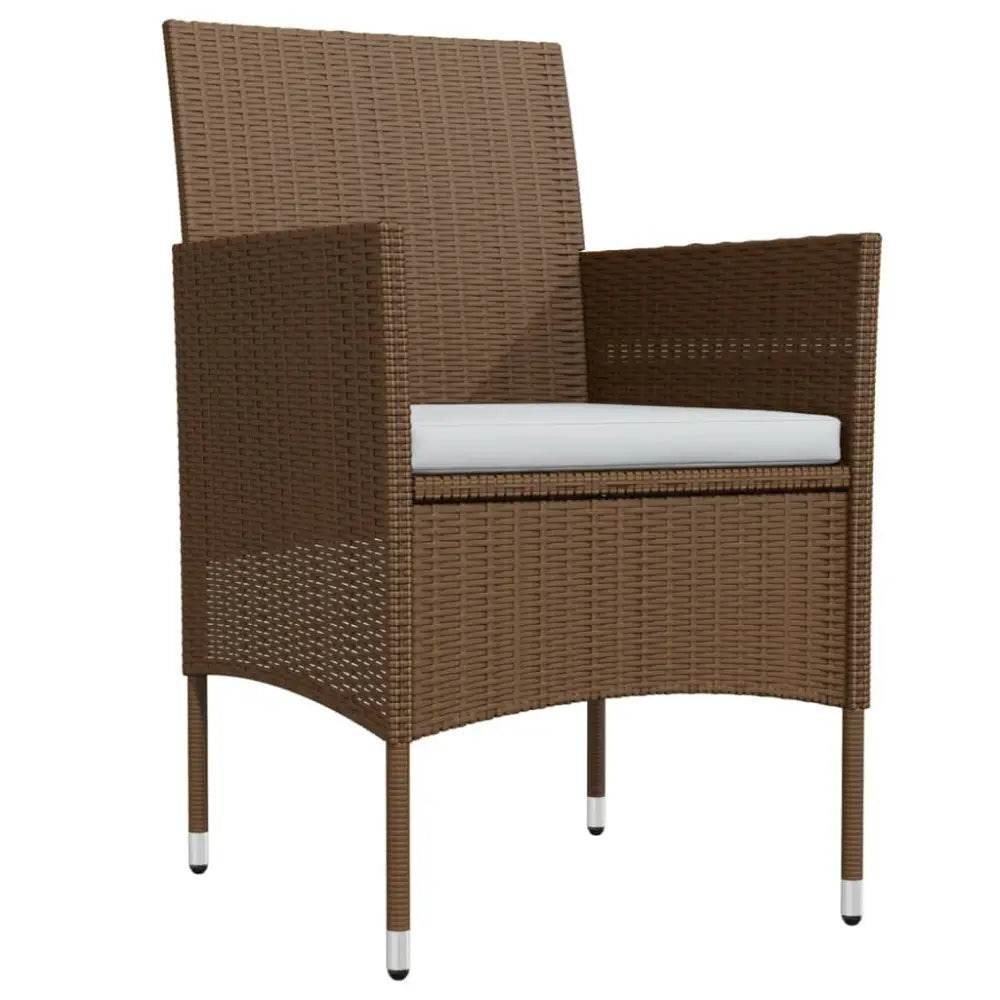 vidaXL Garden Dining Set Brown PE rattan Durable Garden Dining Set - Estalios