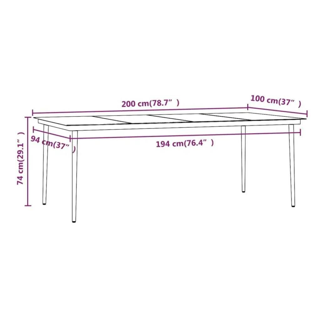 vidaXL Garden Dining Set Brown PE rattan Durable Garden Dining Set - Estalios
