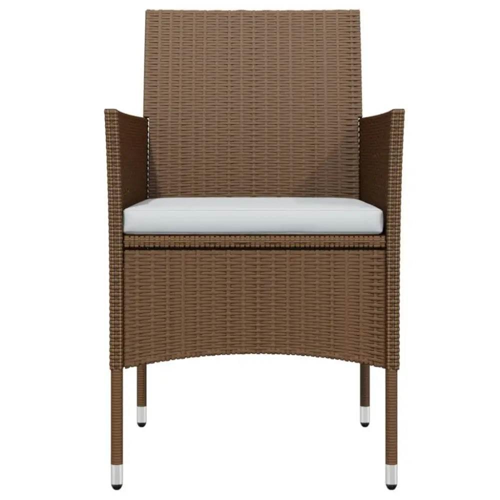 vidaXL Garden Dining Set Brown PE rattan Durable Garden Dining Set - Estalios