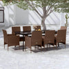 vidaXL Garden Dining Set Brown PE rattan Durable Garden Dining Set - Estalios