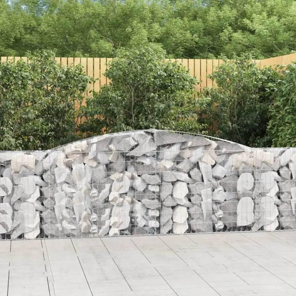 vidaXL Gabion Basket Set of 3 Silver Galvanized iron Large Durable - Estalios