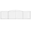 vidaXL Gabion Basket Set of 3 Silver Galvanized iron Large Durable - Estalios