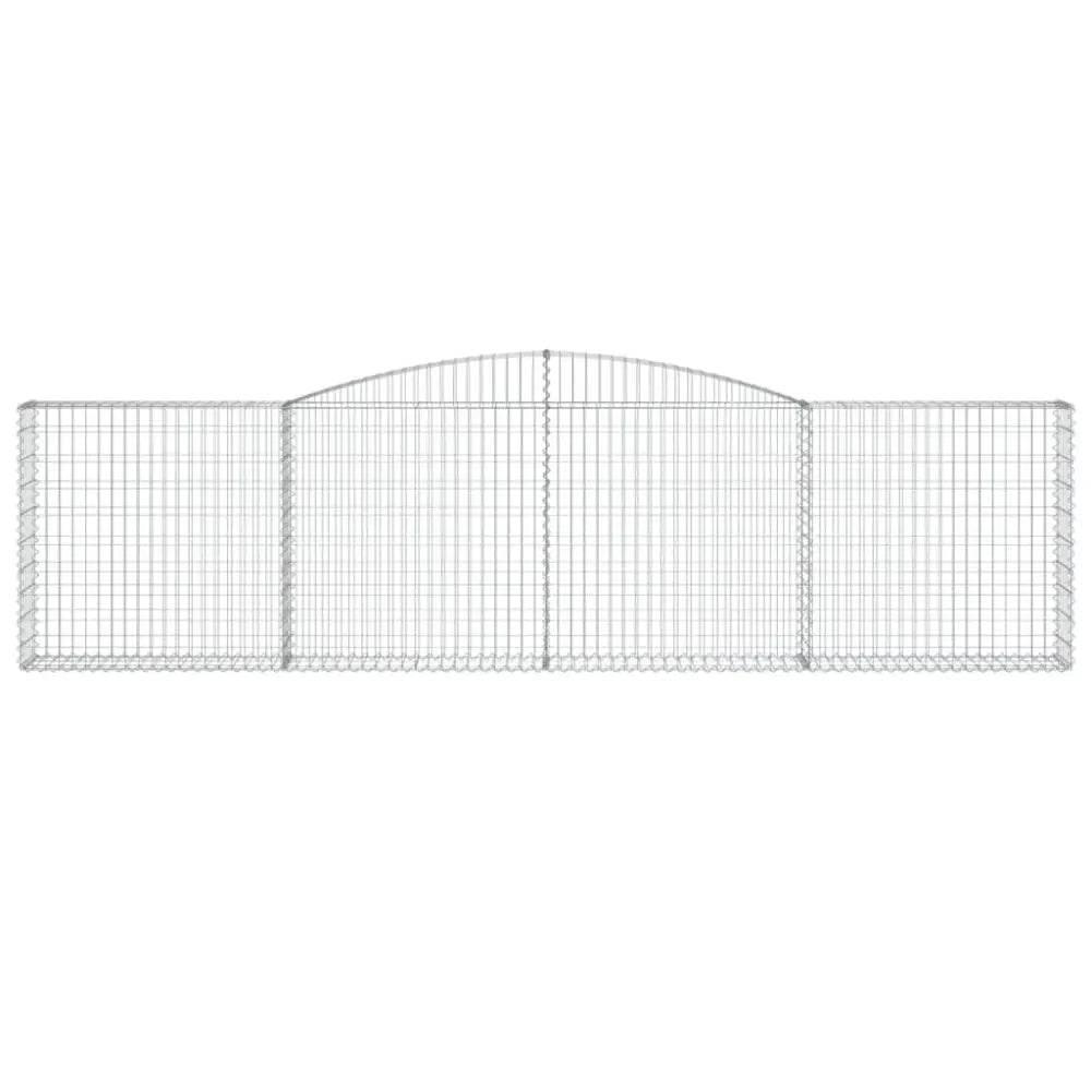 vidaXL Gabion Basket Set of 3 Silver Galvanized iron Large Durable - Estalios