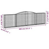 vidaXL Gabion Basket Set of 3 Silver Galvanized iron Large Durable - Estalios