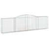 vidaXL Gabion Basket Set of 3 Silver Galvanized iron Large Durable - Estalios