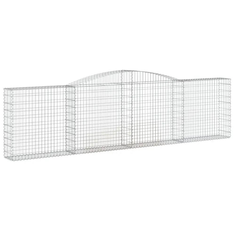 vidaXL Gabion Basket Set of 3 Silver Galvanized iron Large Durable - Estalios