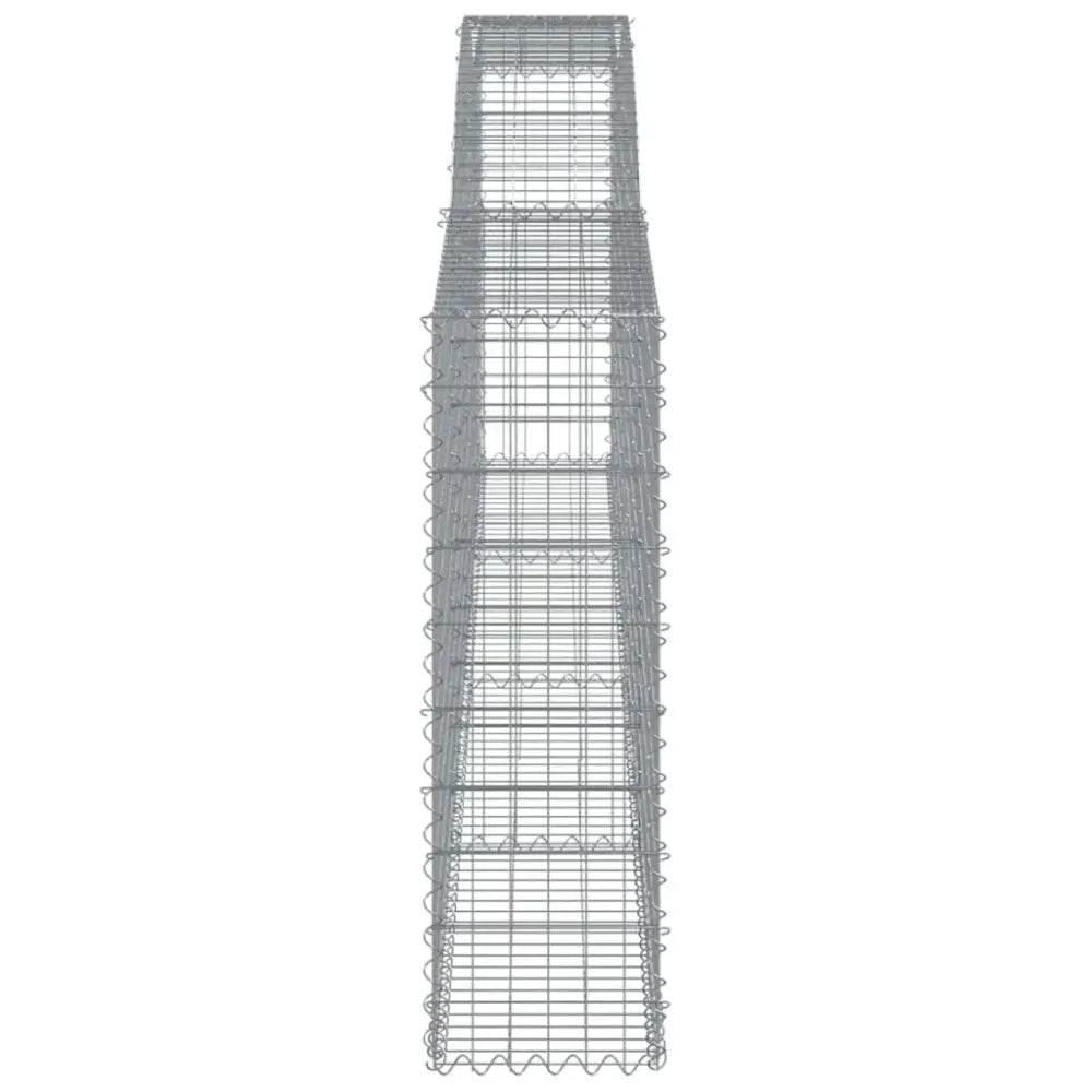 vidaXL Gabion Basket Set of 3 Silver Galvanized iron Large Durable - Estalios