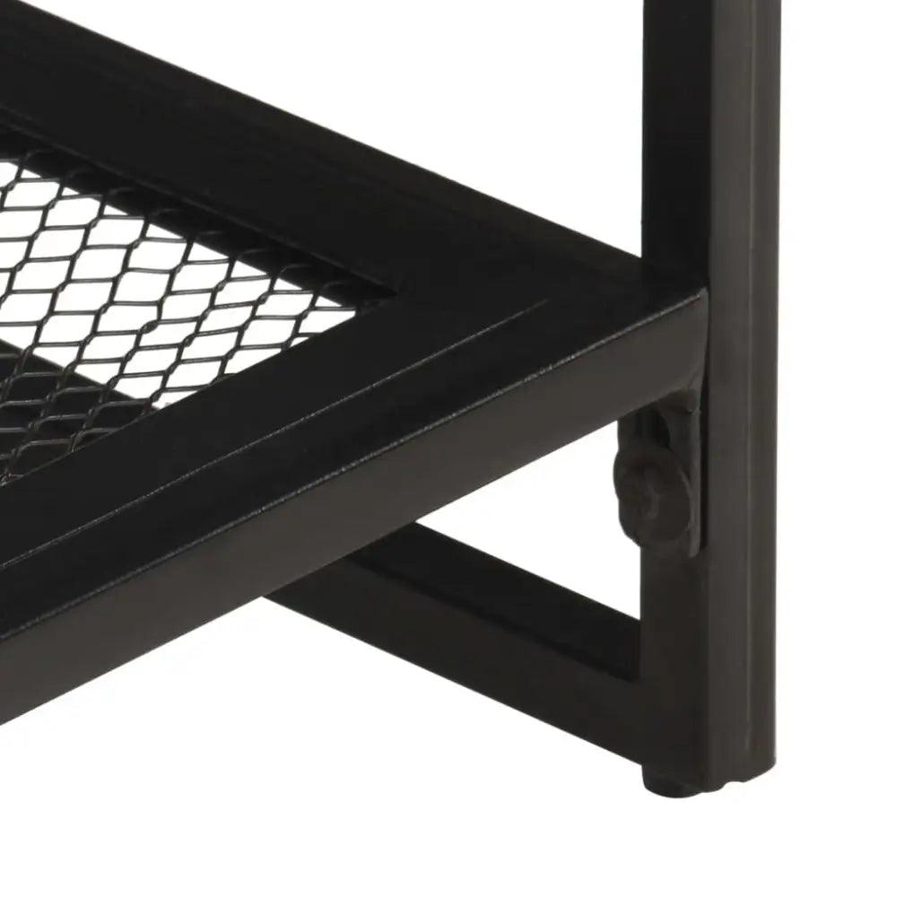 vidaXL Console Table Natural wood and black Solid acacia wood, iron - Estalios