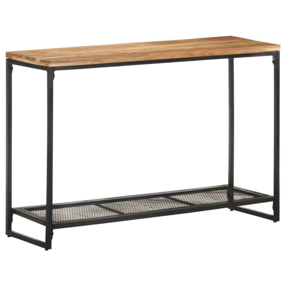 vidaXL Console Table Natural wood and black Solid acacia wood, iron - Estalios