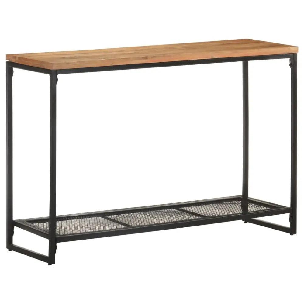 vidaXL Console Table Natural wood and black Solid acacia wood, iron - Estalios