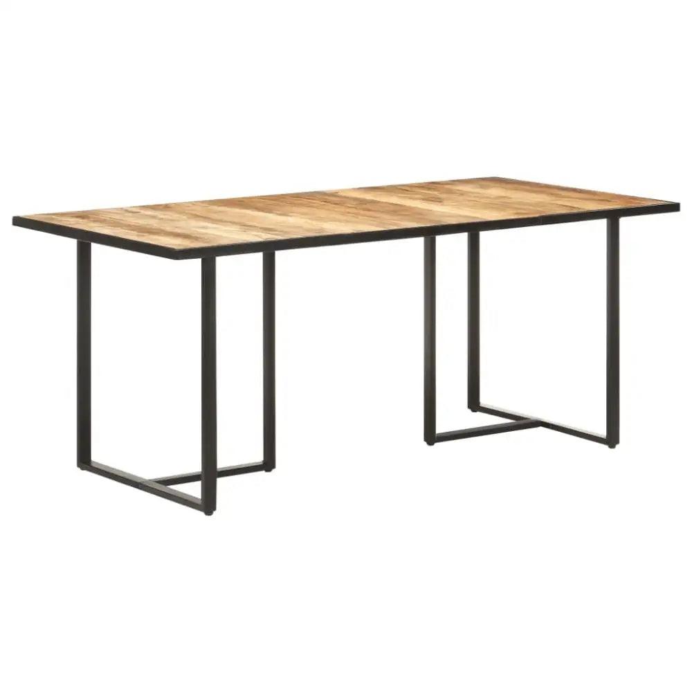 Industrial Edge Solid Mango Wood Dining Table **product Description:** Elevate your Dining Space with our Stunning Table, a Perfect Blend of Rustic - Estalios