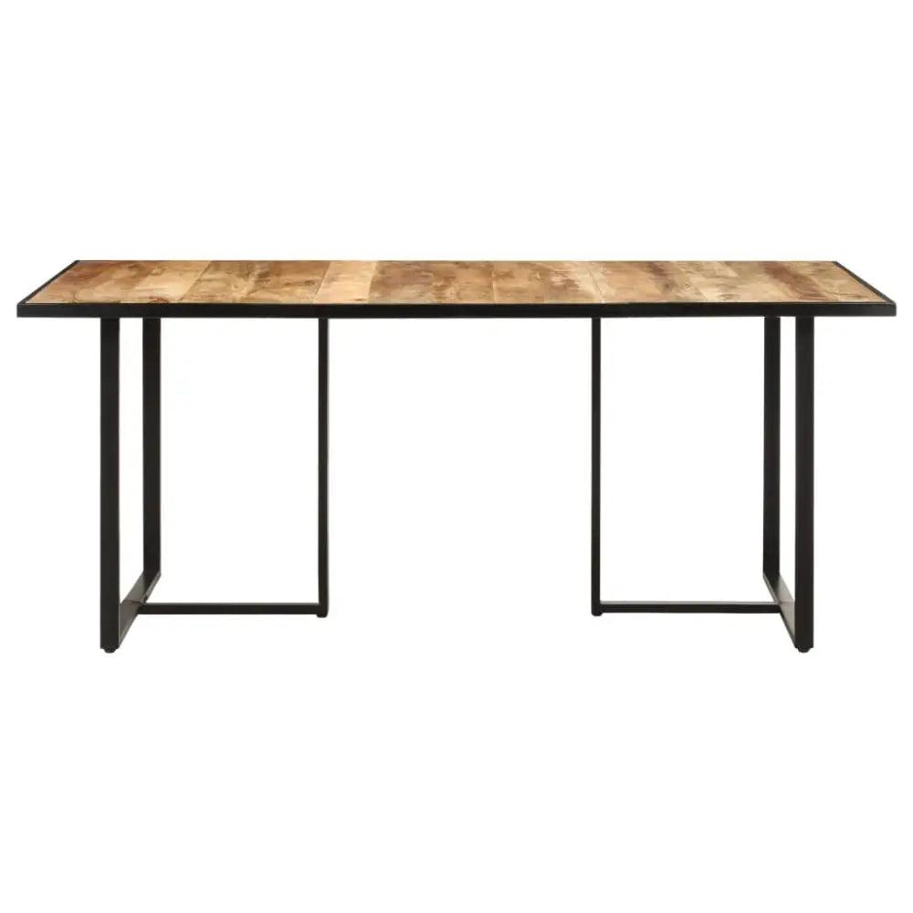 Industrial Edge Solid Mango Wood Dining Table **product Description:** Elevate your Dining Space with our Stunning Table, a Perfect Blend of Rustic - Estalios