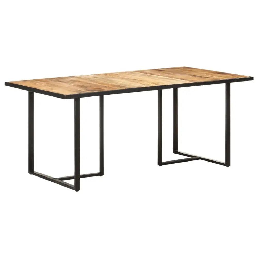 Industrial Edge Solid Mango Wood Dining Table **product Description:** Elevate your Dining Space with our Stunning Table, a Perfect Blend of Rustic - Estalios