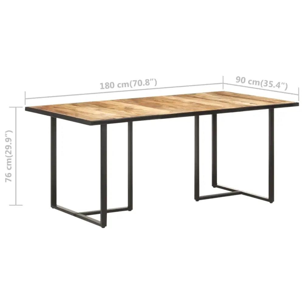 Industrial Edge Solid Mango Wood Dining Table **product Description:** Elevate your Dining Space with our Stunning Table, a Perfect Blend of Rustic - Estalios