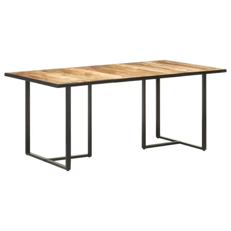 Industrial Edge Solid Mango Wood Dining Table **product Description:** Elevate your Dining Space with our Stunning Table, a Perfect Blend of Rustic - Estalios