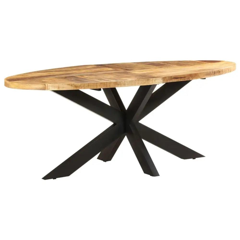 vidaXL Dining Table Rough Mango Wood Large Durable Dining Table Oval - Estalios