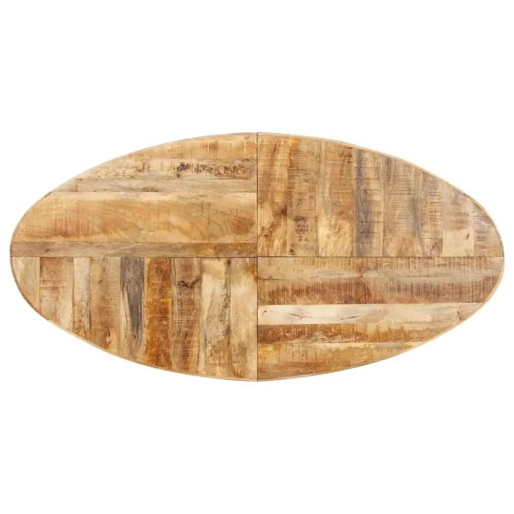 vidaXL Dining Table Rough Mango Wood Large Durable Dining Table Oval - Estalios