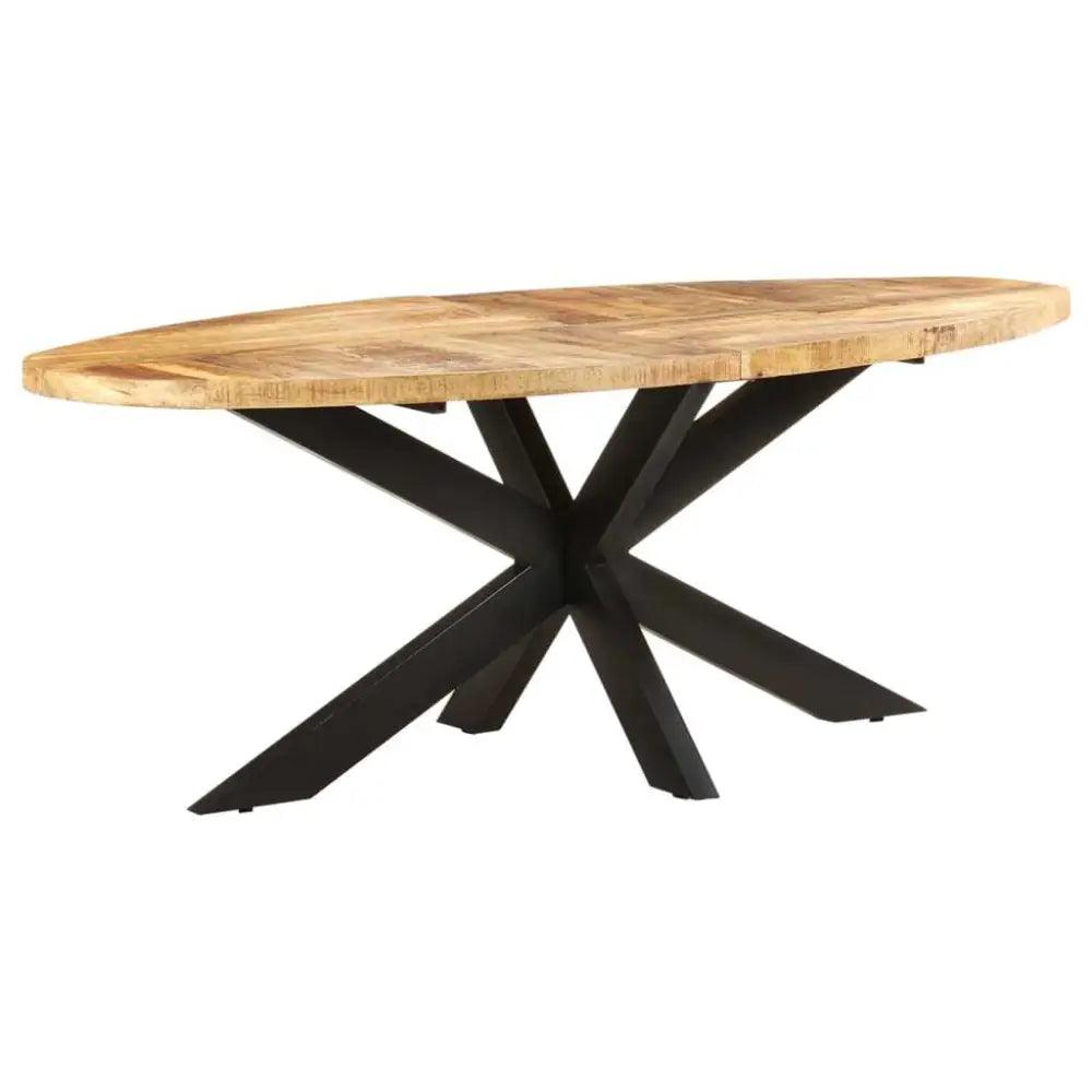 vidaXL Dining Table Rough Mango Wood Large Durable Dining Table Oval - Estalios