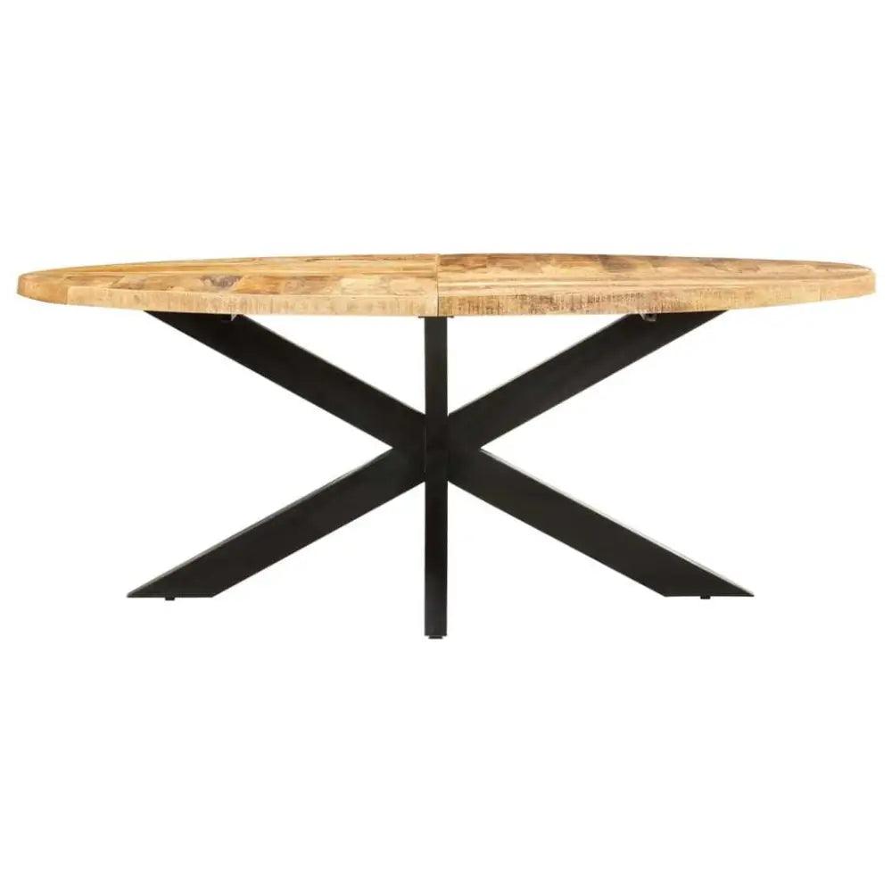 vidaXL Dining Table Rough Mango Wood Large Durable Dining Table Oval - Estalios
