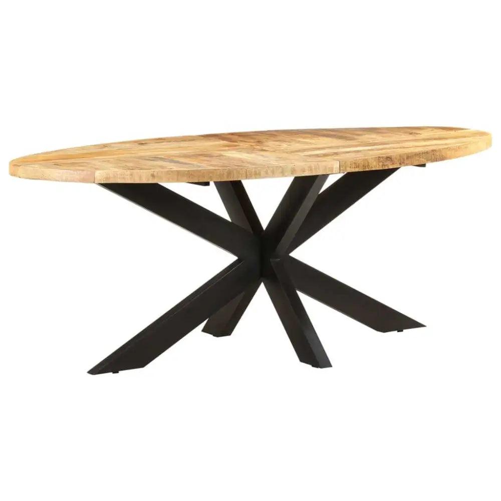 vidaXL Dining Table Rough Mango Wood Large Durable Dining Table Oval - Estalios