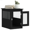 vidaXL Dog Crate Furniture Black Engineered wood, Steel 17.7x24.4x23.2 in - Estalios