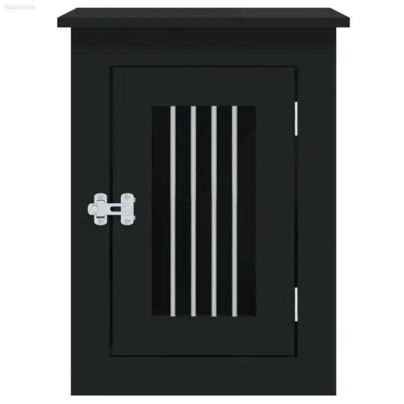 vidaXL Dog Crate Furniture Black Engineered wood, Steel 17.7x24.4x23.2 in - Estalios
