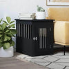 vidaXL Dog Crate Furniture Black Engineered wood, Steel 17.7x24.4x23.2 in - Estalios