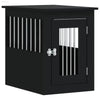 vidaXL Dog Crate Furniture Black Engineered wood, Steel 17.7x24.4x23.2 in - Estalios