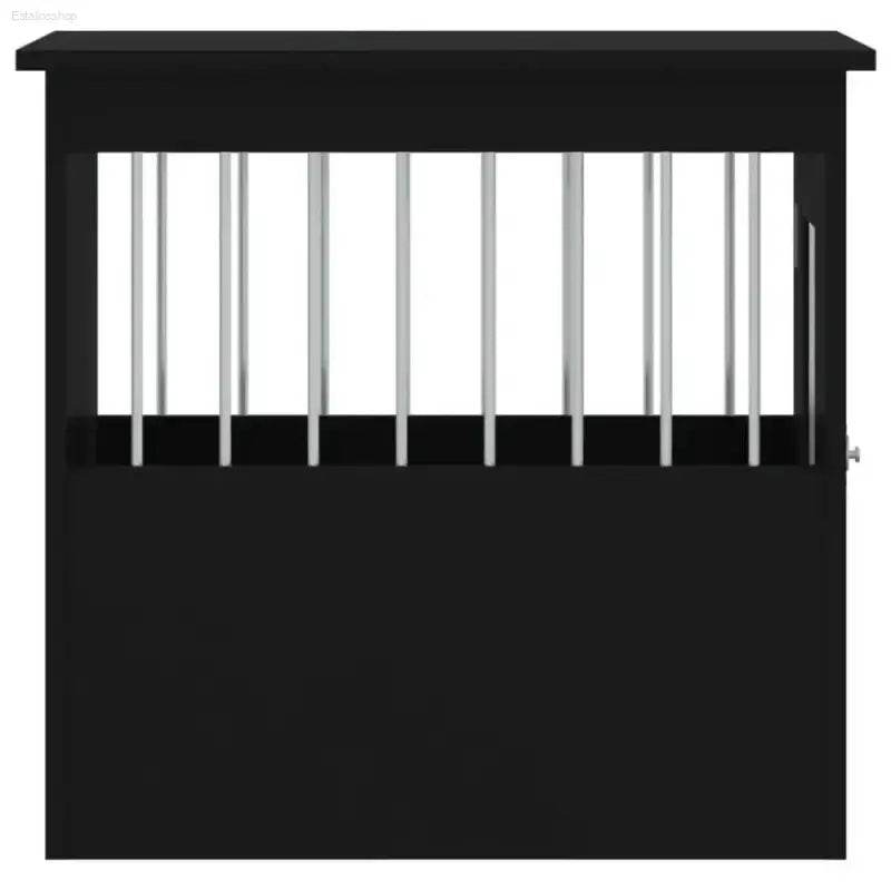 vidaXL Dog Crate Furniture Black Engineered wood, Steel 17.7x24.4x23.2 in - Estalios