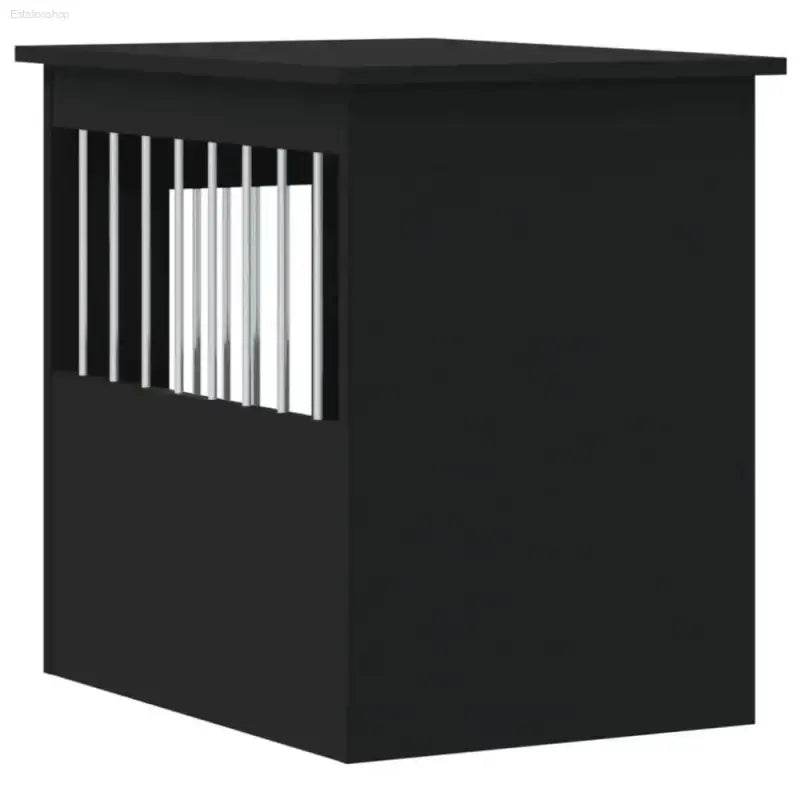 vidaXL Dog Crate Furniture Black Engineered wood, Steel 17.7x24.4x23.2 in - Estalios