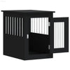 vidaXL Dog Crate Furniture Black Engineered wood, Steel 17.7x24.4x23.2 in - Estalios